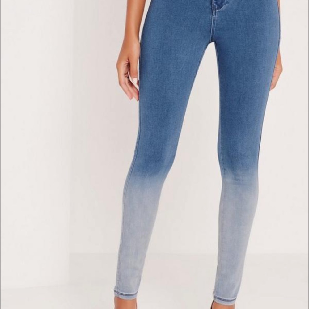 Missguided ombre high waisted skinny jeans